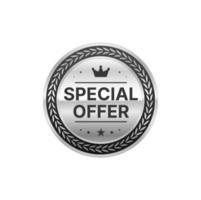 speciale offrire argento distintivo e negozio vendita etichetta vettore