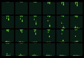 verde limo animazione, animato gocciolare folletto effetto vettore