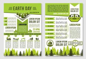 terra giorno opuscolo modello per ecologia design vettore