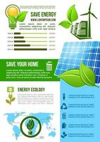 vettore energia e ecologia ambiente infografica