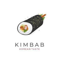 coreano cibo kimbap gimbap rotolo vettore illustrazione logo