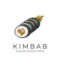 affettato kimbap rotolo vettore illustrazione logo