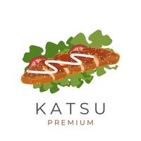 Katsu vettore illustrazione logo con fresco verdure