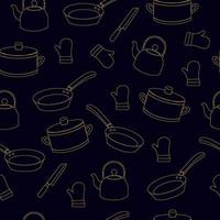 elementi da cucina seamless pattern vettore