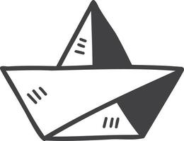 mano disegnato carta barca per bambini illustrazione vettore