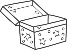 mano disegnato il stella scatola è apertura illustrazione vettore