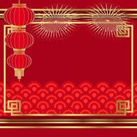 contento nuovo anno Cinese nuovo anno rosso oro sfondo. vettore