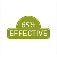 65 percentuale efficace cartello etichetta vettore arte illustrazione con fantastico font e verde colore francobollo. isolato su bianca sfondo