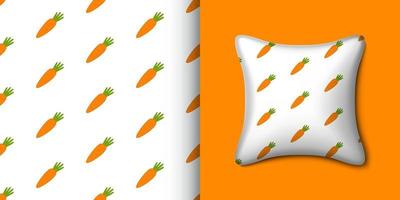 carota senza soluzione di continuità modello con cuscino. vettore illustrazione