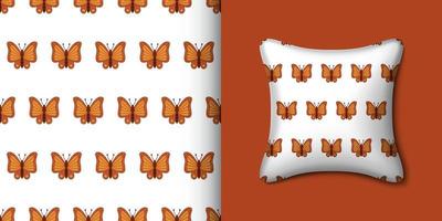farfalla senza soluzione di continuità modello con cuscino. vettore illustrazione