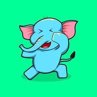 carino elefante tamponando cartone animato vettore icona illustrazione. animale natura icona concetto isolato premio vettore