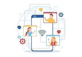 intranet Internet Rete connessione tecnologia per Condividere confidenziale azienda informazione nel modello mano disegnato cartone animato piatto illustrazione vettore