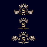 reale lusso ornato logo lettera S vettore