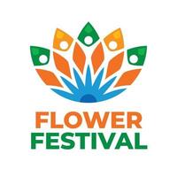 fiore Festival logo modello nel piatto design stile vettore