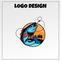 pesca club logo portafortuna illustrazione vettore design