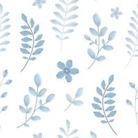 senza soluzione di continuità modello con acquerello rami e fiori. vettore botanico disegnato a mano illustrazione su bianca sfondo. Perfetto per Stampa, sfondo, tessuto, cartoline, piastrelle.