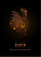 fuoco Gallo simbolo di nuovo anno 2017 vettore