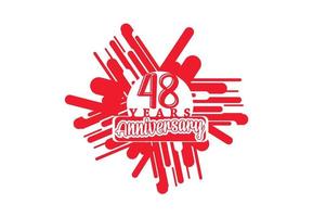 48 anni anniversario logo e etichetta design vettore