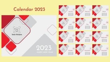 simpatico calendario nuovo sfondo 2023 vettore