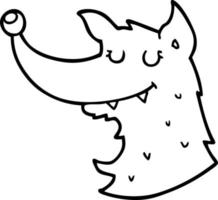 linea disegno cartone animato lupo vettore