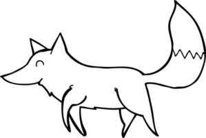 linea disegno cartone animato lupo vettore