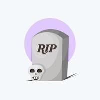 Halloween pietra tombale icona cartone animato illustrazione vettore