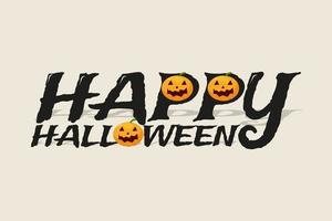 contento Halloween lettering testo illustrazione vettore