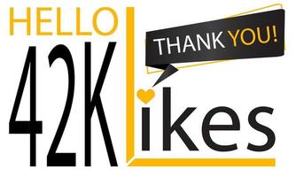 Grazie 42k design piace. festeggiare 42000 o quaranta Due mille piace. vettore illustrazione.