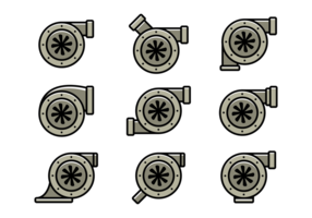 Icone di vettore del turbocompressore