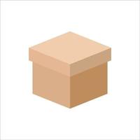 scatola di cartone scatola con copertina icona, vettore e illustrazione.