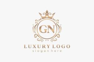 iniziale gn lettera reale lusso logo modello nel vettore arte per ristorante, regalità, boutique, bar, Hotel, araldico, gioielleria, moda e altro vettore illustrazione.