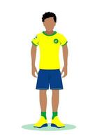 vettore illustrazione di brasile calcio giocatore isolato su bianca sfondo