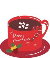 Natale cioccolato tazza.natale Stampa forniture. allegro Natale festa persone festeggiare Natale piatto illustrazione .avvolgimento carta. Natale Stampa forniture vettore