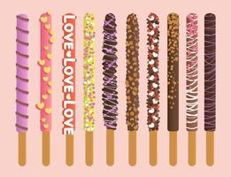 assortito cioccolato immerso pepero bastoni vettore illustrazione