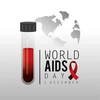 banner della campagna scientifica per la giornata mondiale contro l'AIDS vettore