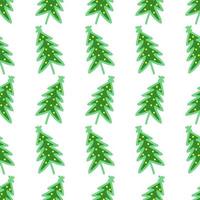 Cartoon carino albero di Natale seamless pattern vettore