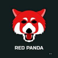 minimo rosso panda logo design illustrazione, icona, animale, arrabbiato vettore