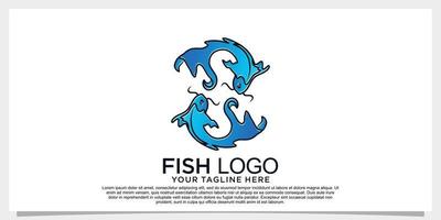 pesce logo design semplice concetto unico premio vettore