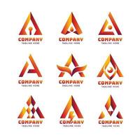 alfabeto triangolo logo attività commerciale azienda collezione vettore