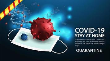 stare a casa, modello di banner pericolo coronavirus vettore