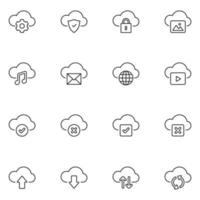nube Conservazione linea icona impostato vettore