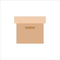 scatola di cartone scatola con copertina icona, vettore e illustrazione.
