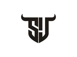 iniziale sj Toro logo design. vettore