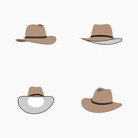 impostato di cowboy cappello colore modificabile.eps vettore