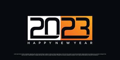 2023 contento nuovo anno logo design vettore illustrazione con creativo unico concetto