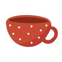 vettore cartone animato tazza con tè nel piatto stile. Perfetto per il design di cartoline, manifesti, adesivi.