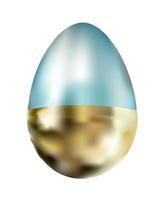 realistico orientale uovo su un' bianca sfondo isolato. vettore illustrazione Pasqua elemento. d'oro uovo.
