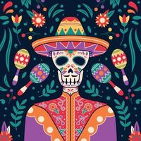 Calavera zucchero cranio illustrazione vettore