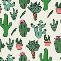 cactus doodled modello vettore