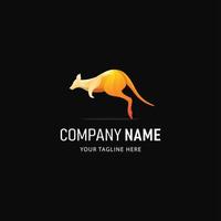 colorato canguro logo design. pendenza stile animale logo vettore